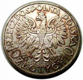 Picture 2 for: 10 złotych 1932 Głowa Kobiety Londyn