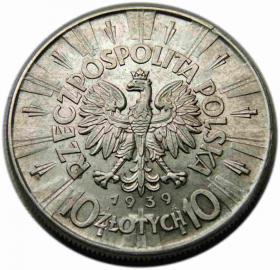 Picture 2 for: 10 złotych 1939 Józef Piłsudski Warszawa