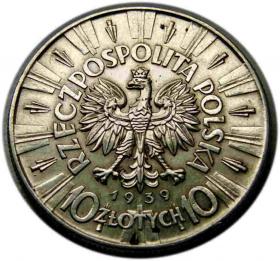 Picture 2 for: 10 złotych 1939 Józef Piłsudski Warszawa