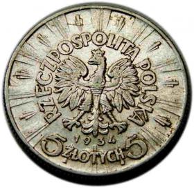 Picture 2 for: 5 złotych 1934 Józef Piłsudski II RP Warszawa