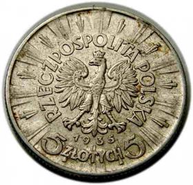 Picture 2 for: 5 złotych 1935 Józef Piłsudski II RP Warszawa