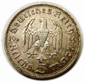 Picture 2 for: 5 marek 1935 D Monachium Niemcy srebro