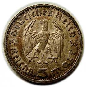 Picture 2 for: 5 marek 1935 E Muldenhutten Niemcy srebro