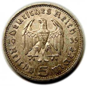Picture 2 for: 5 marek 1935 F Stuttgart Niemcy srebro
