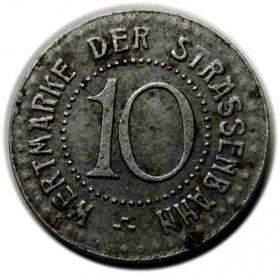 Picture for: Żeton tramwajowy 10 fenigów Wrocław / Breslau