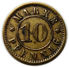 10 pfennig 1874 Food Union Szklarska Poreba Schreiberhau