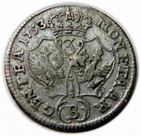 Picture 2 for: 3 kreuzer 1753 Frederick William II Prussia Wroclaw