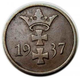 Picture 2 for: 1 pfennig 1937 Free City of Danzig Gdansk
