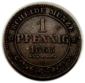 Picture for: 1 fenig 1865 Jan Wettyn Saksonia Drezno