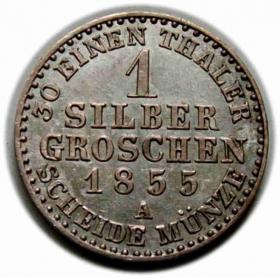 Picture 2 for: 1 silber groschen 1855 Fryderyk Wilhelm IV Prusy Berlin