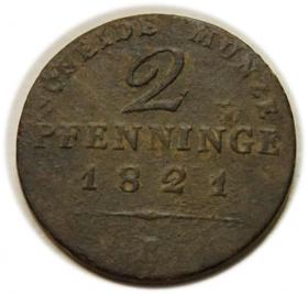 Picture for: 2 fenigi 1821 Fryderyk Wilhelm III Prusy Wrocław