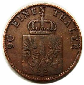 4 fenigi 1868 Wilhelm I Hohenzollern Prusy Frankfurt 