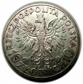 Picture 2 for: 10 złotych 1932 Głowa Kobiety II RP Londyn