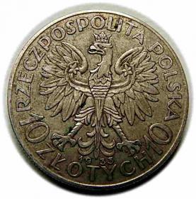 Picture 2 for: 10 złotych 1933 Głowa Kobiety II RP Warszawa