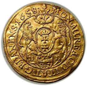 Picture 2 for: Dukat 1658 Johann II. Kasimir Gdansk Danzig gold RARE!