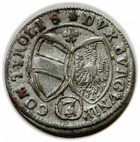 Picture 2 for: 3 kreuzer 1643 Ferdinand Charles Austria Tyrol Hall