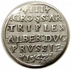 Picture 2 for: 3 groschen 1542 Albert of Prussia Duchy of Prussia Krolewiec