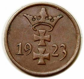 Picture 2 for: 1 fenig 1923 Wolne Miasto Gdańsk Berlin