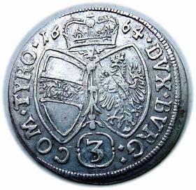 Picture 2 for: 3 krajcary 1664 Zygmunt Franciszek Austria Tyrol Hall