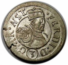 Picture for: 3 kreuzer Ferdinand II Austria Tyrol Hall