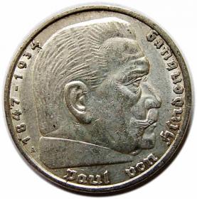 Picture for: 5 mark 1935 A Paul von Hindenburg / prussian eagle Berlin