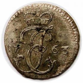 Picture 2 for: Groschen 1763 Ernst Johann von Biron Duchy of Courland Jelgava