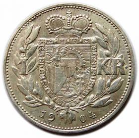1 korona 1904 Jan II Liechtenstein