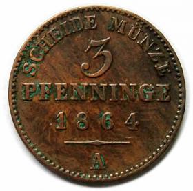 Picture for: 3 fenigi 1824 Wilhelm I Hohenzollern Prusy Berlin