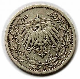 Picture 2 for: 1/2 marki 1908 A Wilhelm II Hohenzollern Prusy Berlin