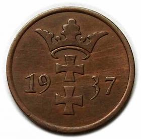 Picture 2 for: 2 pfennnig 1937 Free City of Danzig Gdansk