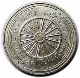 Picture for: 5 mark 1985 G 150 years of railways in Germany Karlsruhe