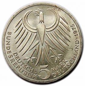 Picture 2 for: 5 mark 1975 J Friedrich Ebert Hamburg Germany
