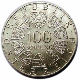 Picture 2 for: 100 szylingów 1976 XII Olimpiada Zimowa w Innsbruck Austria