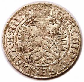 Picture 2 for: 3 kreuzer 1666 Leopold I Silesia Wroclaw