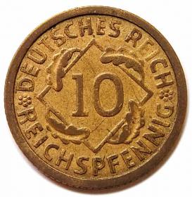 10 pfennig 1928 G Germany Karlsruhe