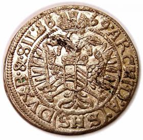 Picture 2 for: 3 kreuzer 1669 Leopold I Silesia Wroclaw