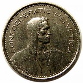 Picture for: 5 Francs 1975 Switzerland Confoederatio Helvetica