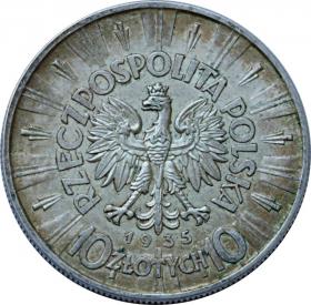 Picture 2 for: 10 zlotych 1935 Jozef Pilsudski II Republic of Poland Warsaw