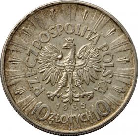 Picture 2 for: 10 zlotych 1935 Jozef Pilsudski II Republic of Poland Warsaw