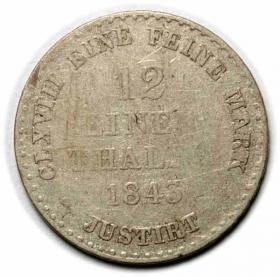 Picture 2 for: 1/12 thaler 1843 Ernst August von Hannover