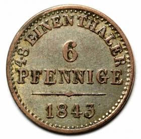 Picture for: 6 pfennige 1843 Ernst August von Hannover
