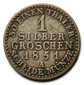 Picture 2 for: 1 silver groschen 1851 Friedrich Wilhelm IV Germany Berlin