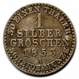 Picture 2 for: 1 silver groschen 1853 Friedrich Wilhelm IV Germany Berlin