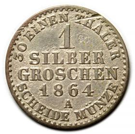 Picture 2 for: 1 silver groschen 1864 Wilhelm I Germany Berlin