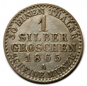 Picture 2 for: 1 silver groschen 1865 Wilhelm II Germany Berlin