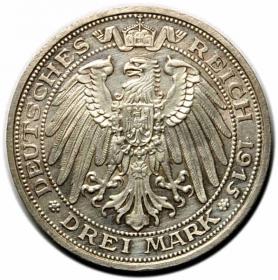 Picture 2 for: 3 mark 1915 Friedrich Franz IV Prussia Berlin