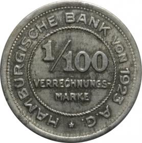 Picture for: 1/100 verrechnungsmarke 1923 Hamburg