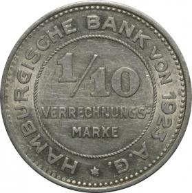 Picture for: 1/10 verrechnungsmarke 1923 Hamburg