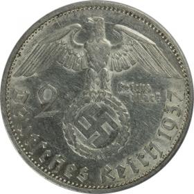 Picture 2 for: 2 mark 1837 E Paul von Hindenburg Muldenhutten Germany