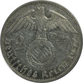 Picture 2 for: 2 mark 1937 G Paul von Hindenburg Germany Karlsruhe